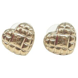 100% Authentic Chanel CC Gold-Tone Metal Earrings 701-092924